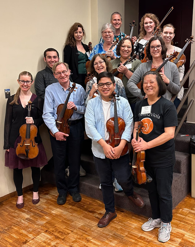 Members of the 2023 Violin2Viola participants at the BSO Academy